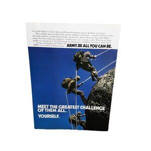 1989 Army Recruitment Ad Be All You Can Be Military Climbing Vintage Print